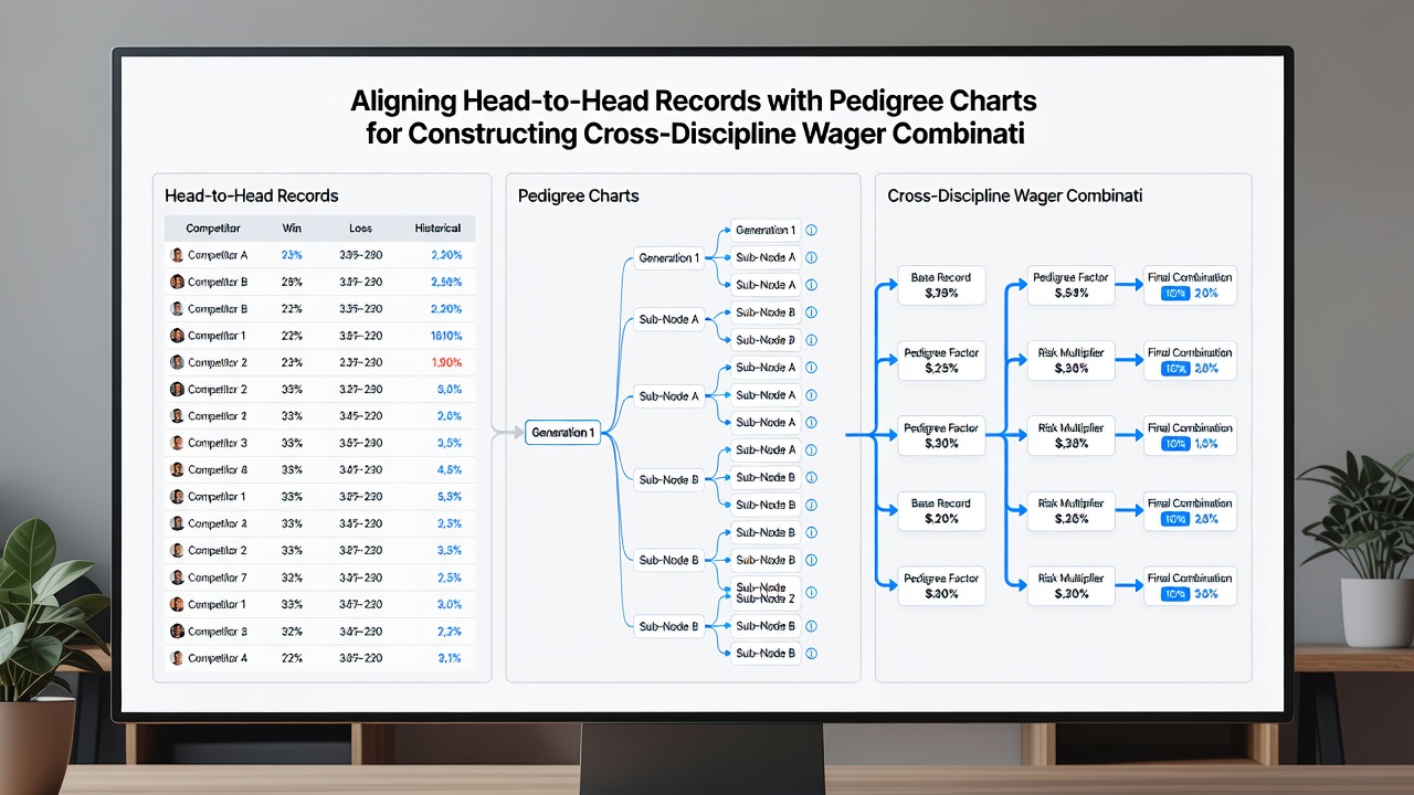 Diagram illustrating merged datasets from team sports and horse breeding records used in wager planning