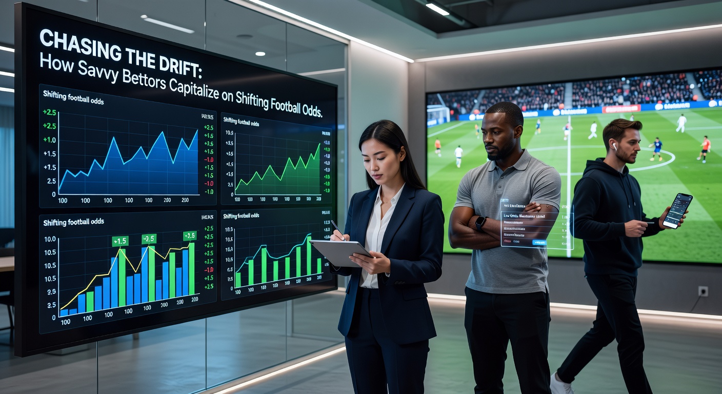 Graph showing fluctuating football betting odds over time, highlighting drift patterns during a match buildup