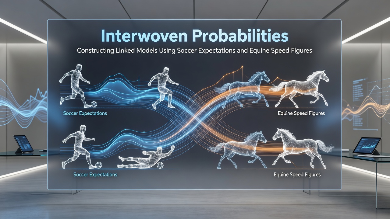 Flowchart illustrating data integration between soccer analytics platforms and horse racing databases for probability modeling