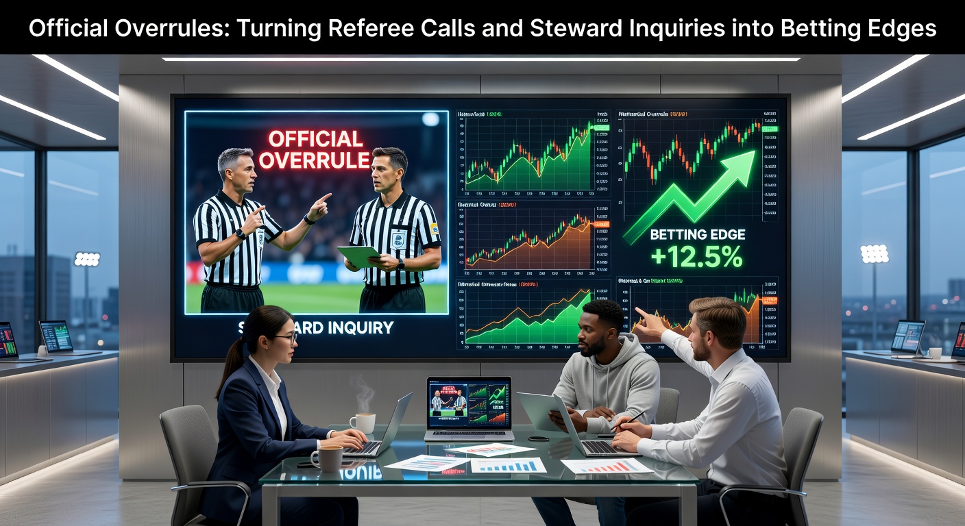 Referee huddling with VAR officials during a tense football match review, screen glowing with replay footage