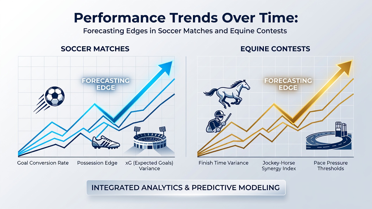 Chart displaying equine performance trends with overlaid soccer expected goal differentials across comparable time periods