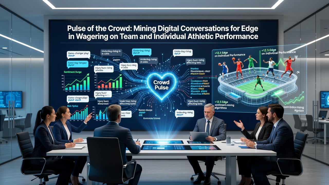 Analysts reviewing social media metrics overlaid on sports performance charts
