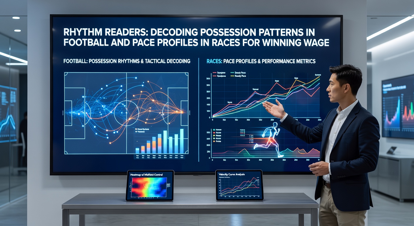 Visual breakdown of possession heatmaps in a Premier League match overlaid with a horse racing pace map showing early leaders and late closers
