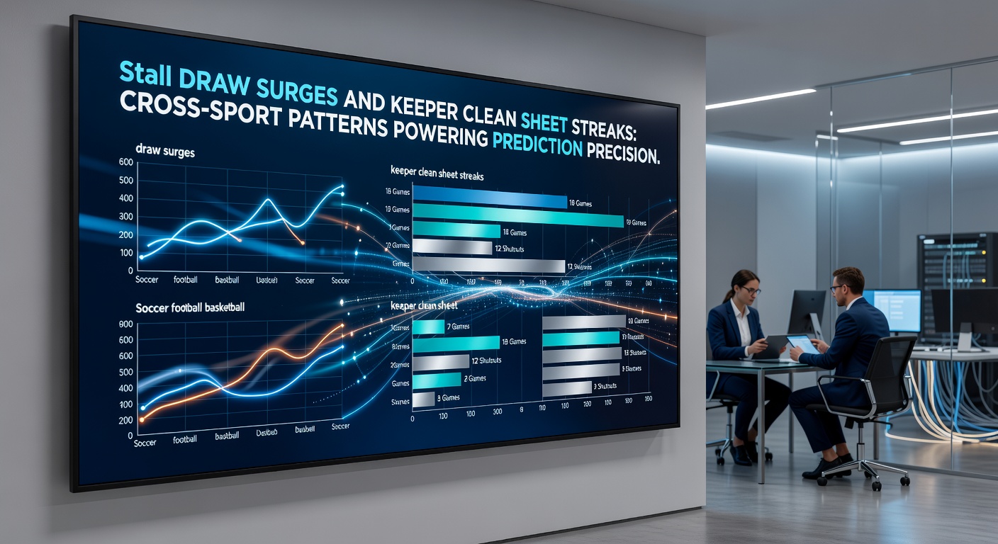 A horse bursting from a low-numbered stall at the start of a sprint race, capturing the raw energy of draw bias in action, alongside a soccer goalkeeper confidently punching away a shot during a tense match