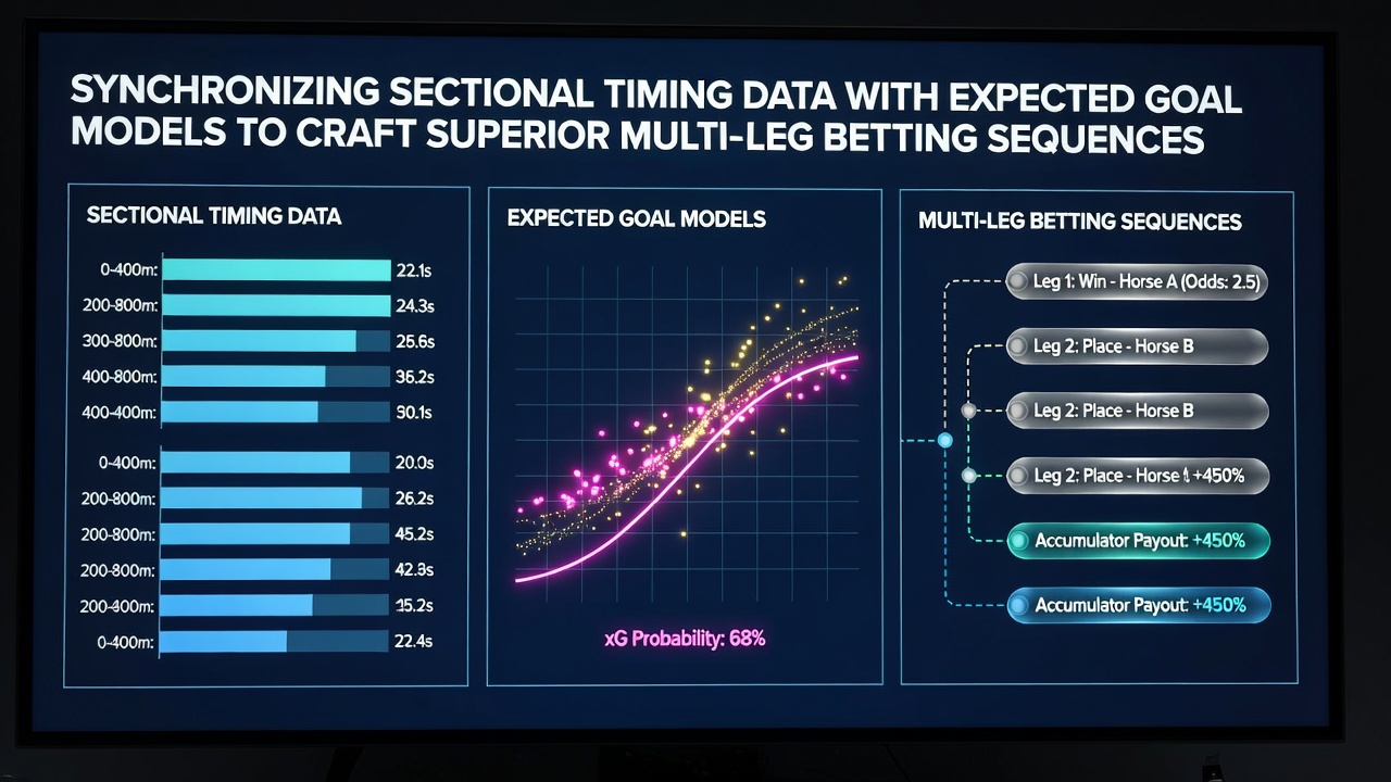 Visual representation of sectional timing charts merged with expected goals metrics in a data dashboard